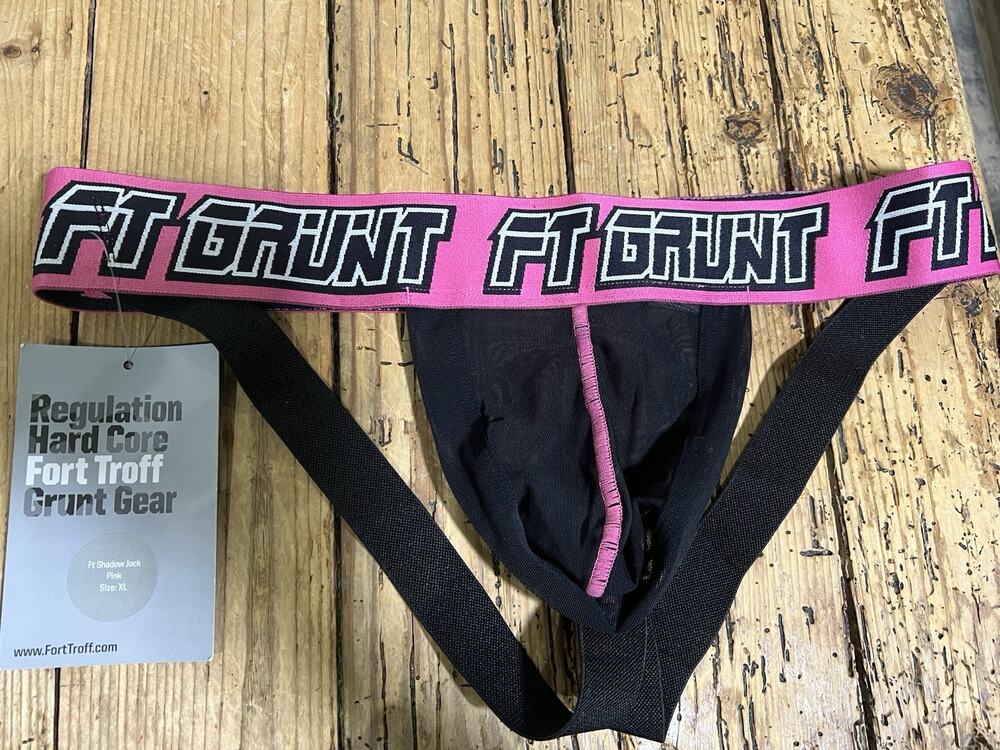 FORT TROFF Men Size XL Grunt Gear Mesh Athletic Supporter- Black/Pink- NEW